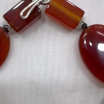 Handmade + Knotting Unique 16” Necklace with Agate, Citrine, 925 Silver Pendant