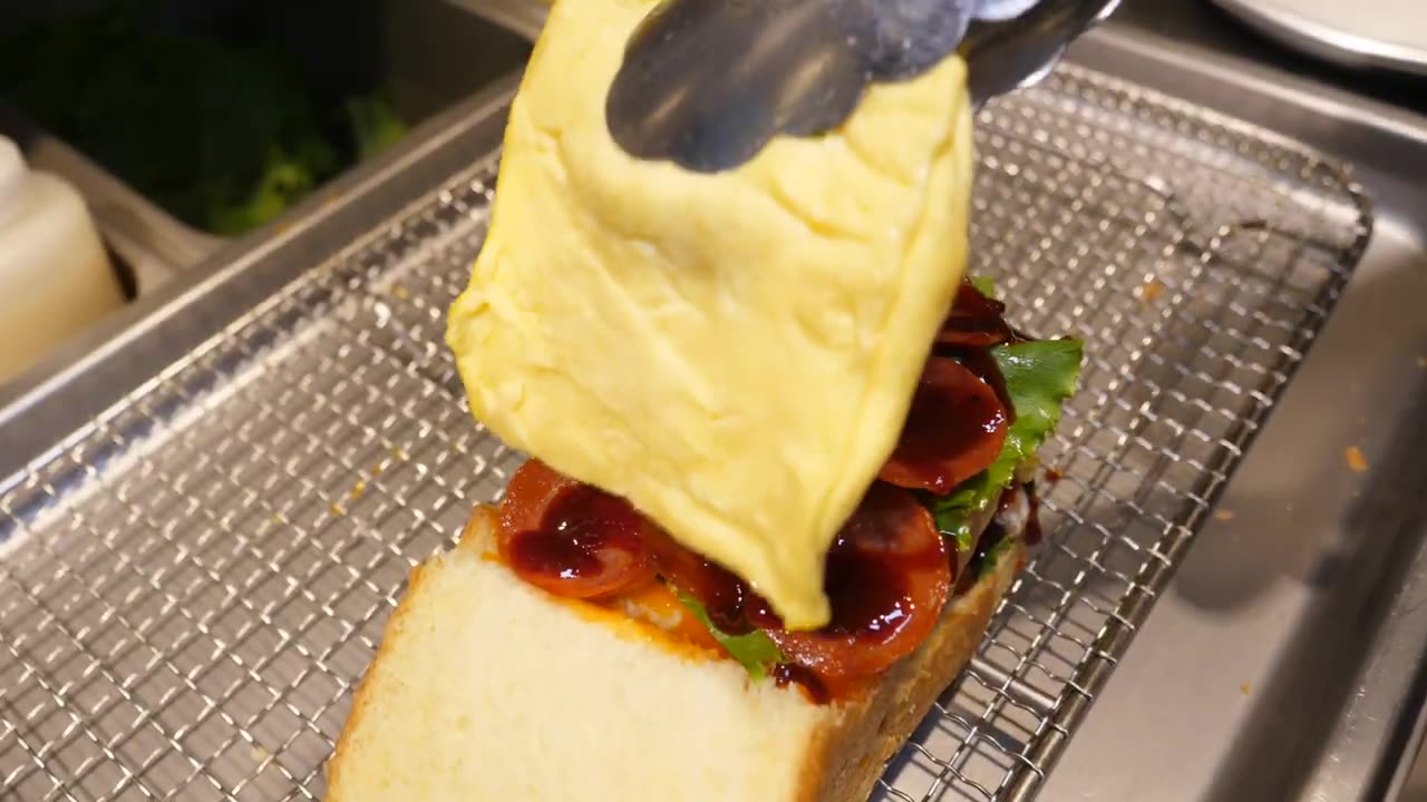 big size! Egg Omelette Cheese Toast - korean street food