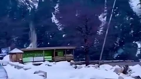 Snowfall on Kalam Mountain Swat