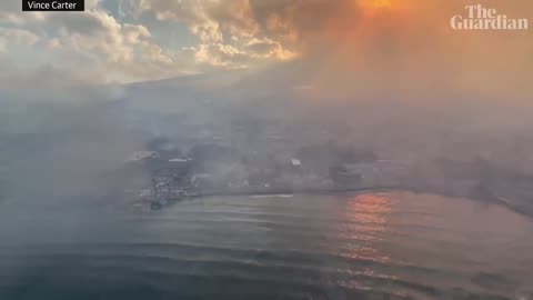 Aerial footage shows the devastation from deadly wildfires in Hawaii