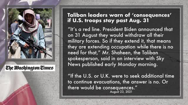 13-Minute News Hour w/ Bobby Eberle - Taliban Threatens Biden; "A Lot Could Still Go Wrong" 8/23/21