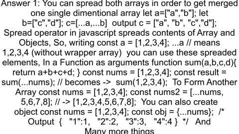 can we use the spread operator for merging the array