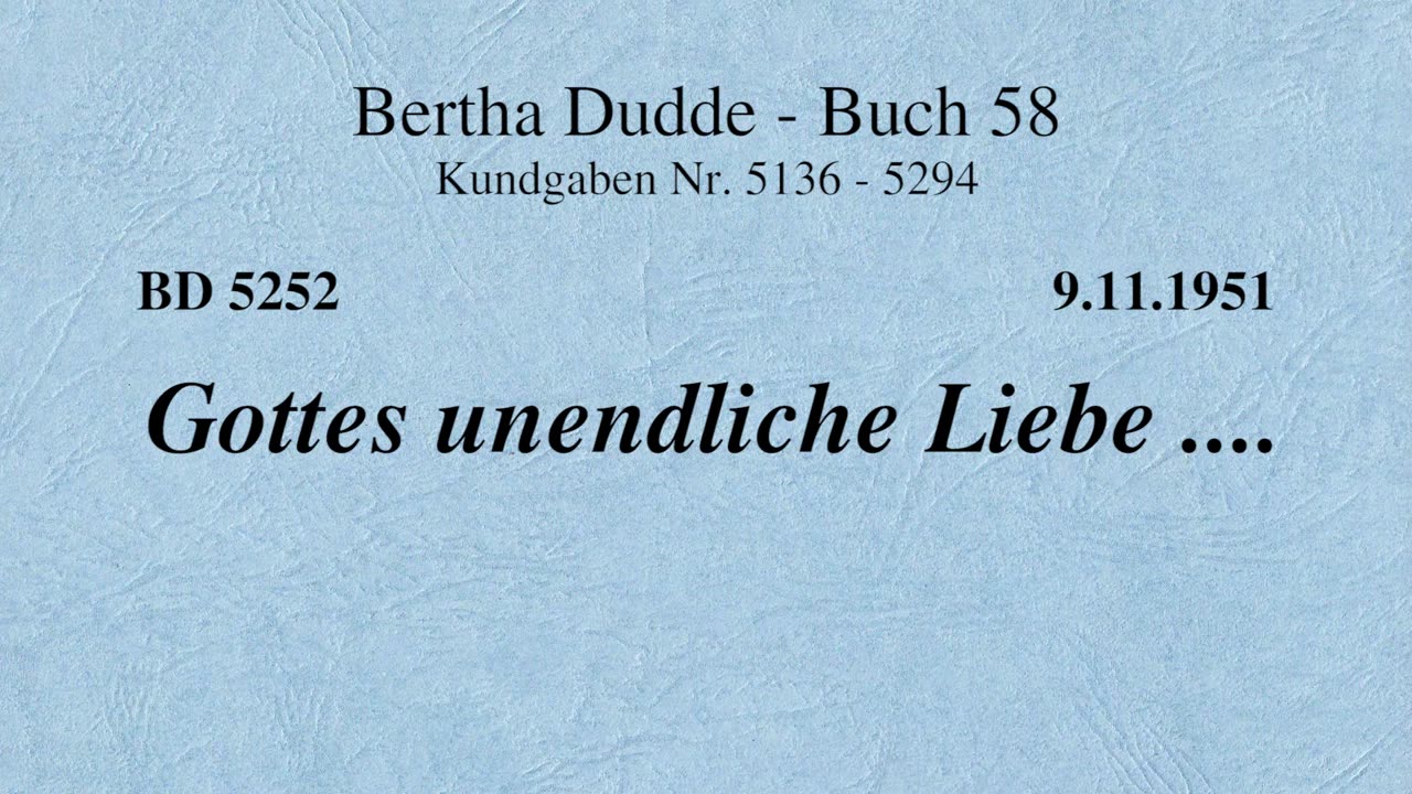 BD 5252 - GOTTES UNENDLICHE LIEBE ....