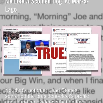 Fact Check: Trump Did NOT Post That Joe Scarborough 'Approached Me Like A Scolded Dog' At Mar-a-Lago