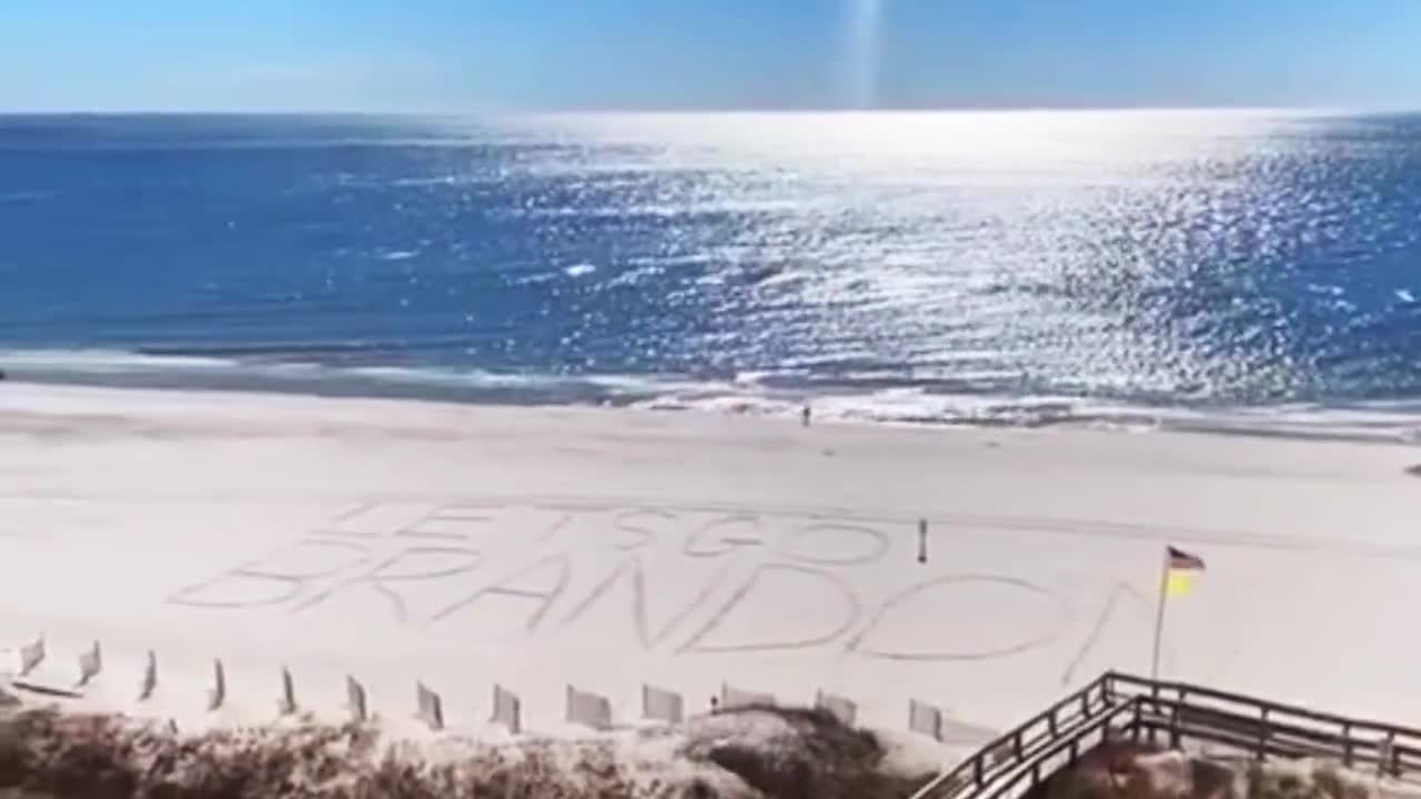 Message In The Sand - Let's Go Brandon