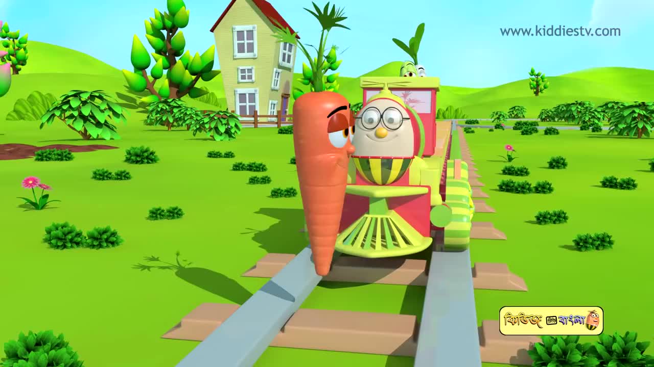 Humpty Railgadi o taar shobji Bondhura _ Humpty the train and vegetables song _ Kiddiestv bangla