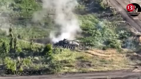 Russian armored vehicles and tanks come under fire in Zaporizhzhia region