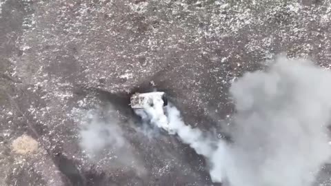 Russians Abandon APC After it Gets Set Alight By Dropped Grenades