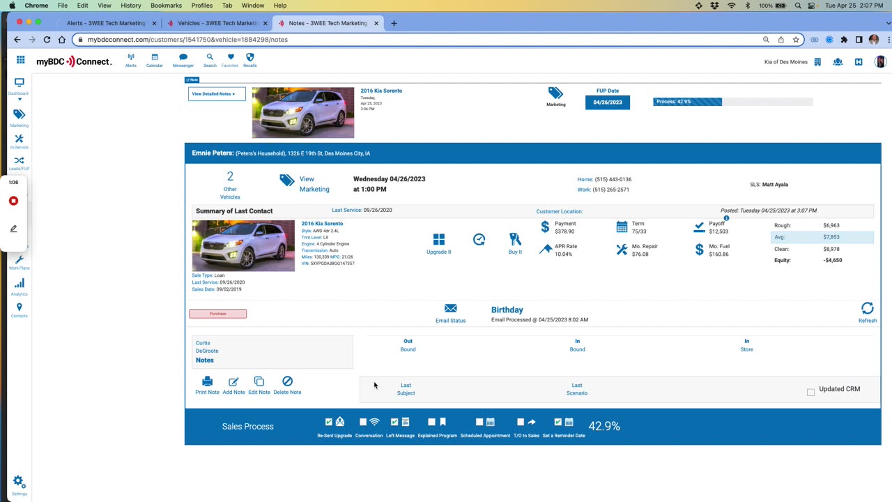 How to Set the Sales Process to enhance the Follow Up Process in myBDCConnect