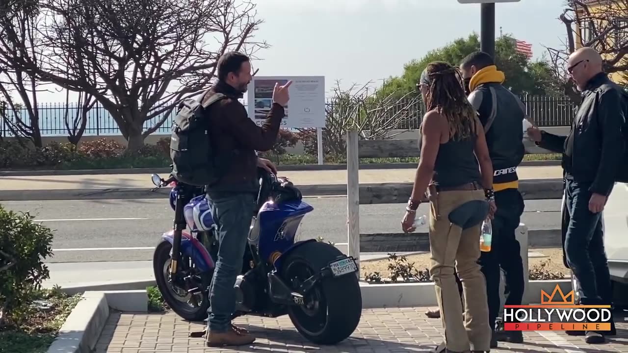 Keanu Reeves talking to fans about his 'ARCH Motorcycle' for 3 Minutes Straight in Malibu