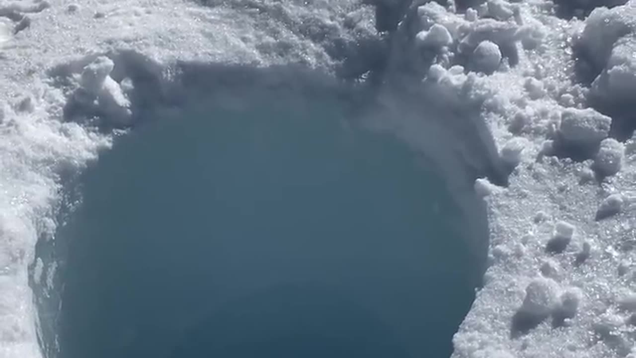 Ice drop in big hole incredible sound