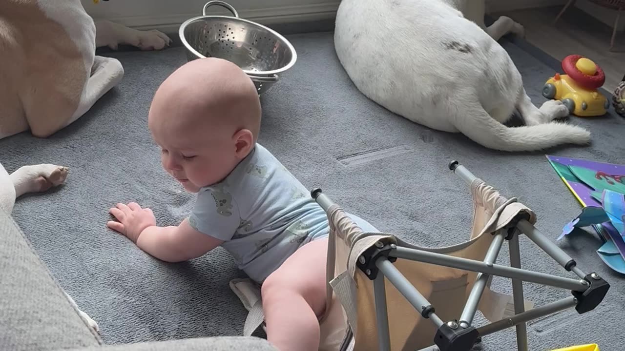 Son Slides Smoothly Over Camp Chair