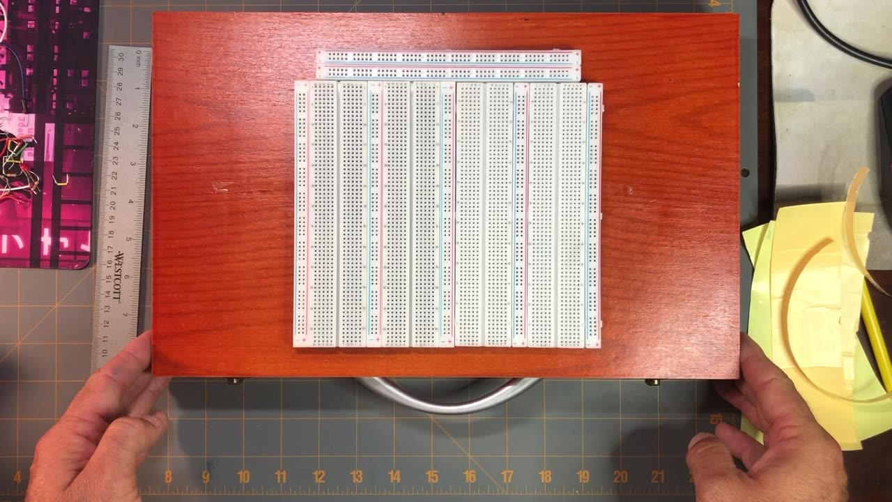 Adding Our Breadboards to the Lid of the Art Box Carrying Case (Ultimate DIY 3220-Point Breadboard)