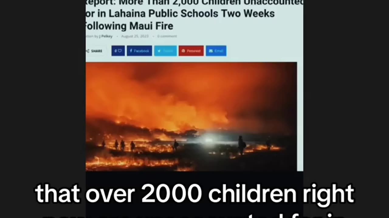 Numbers of Children Missing In Lahaina Are Unbelievable!