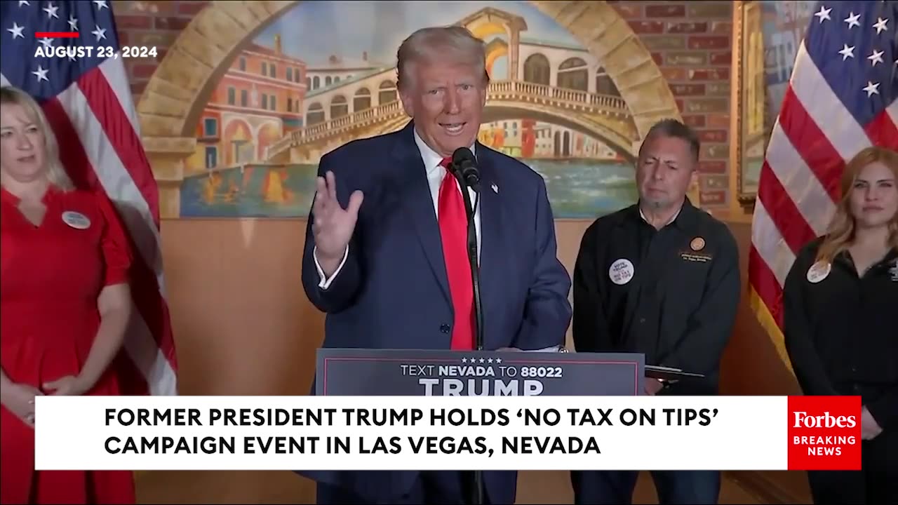 BREAKING NEWS: Former President Trump Holds 'No Tax On Tips' Campaign Event In Las Vegas, Nevada