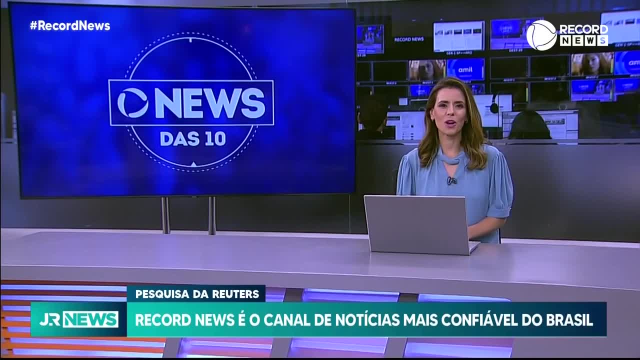 Record News é o canal de notícias mais confiável do Brasil, segundo pesquisa da Reuters