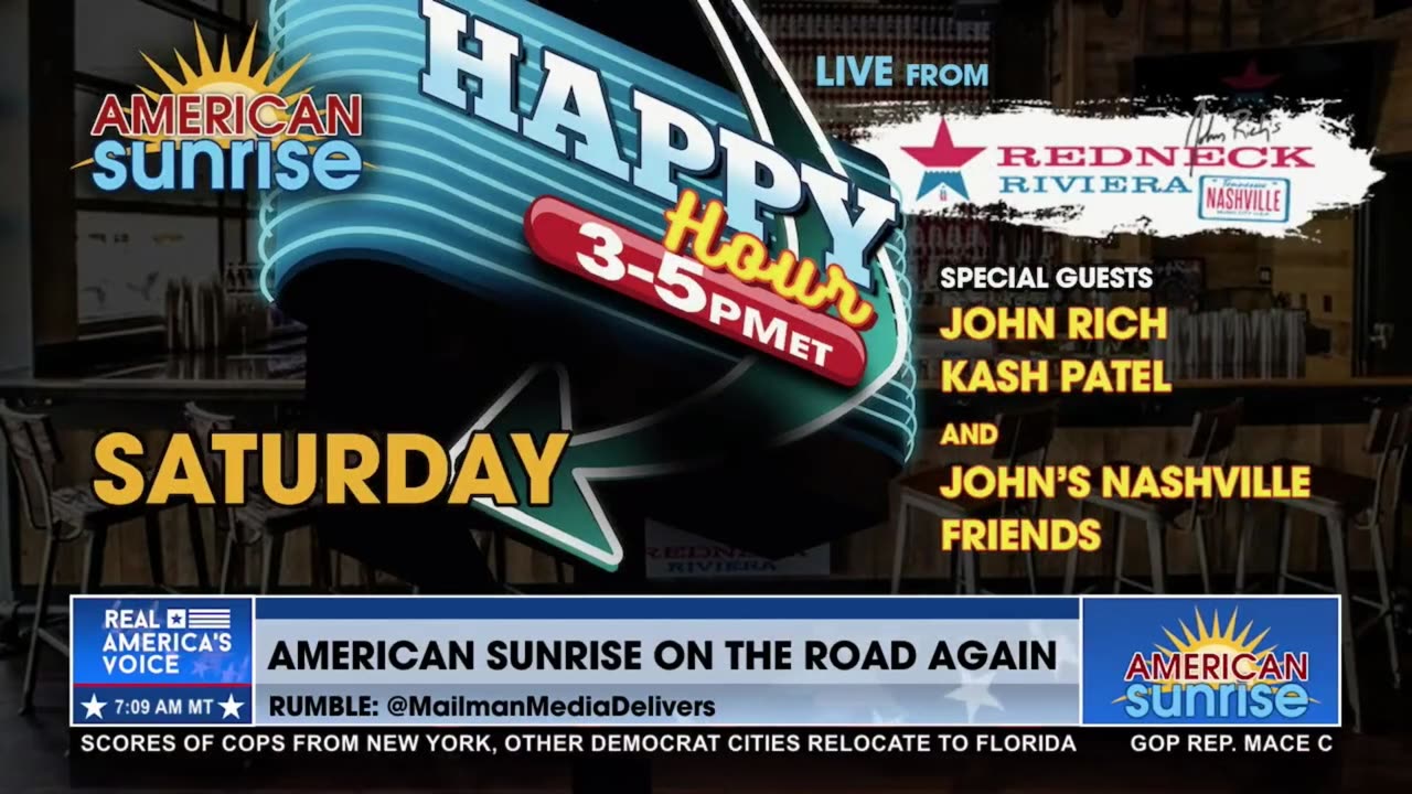 Join our special LIVE American Sunrise show at the Redneck Riviera in Nashville TN