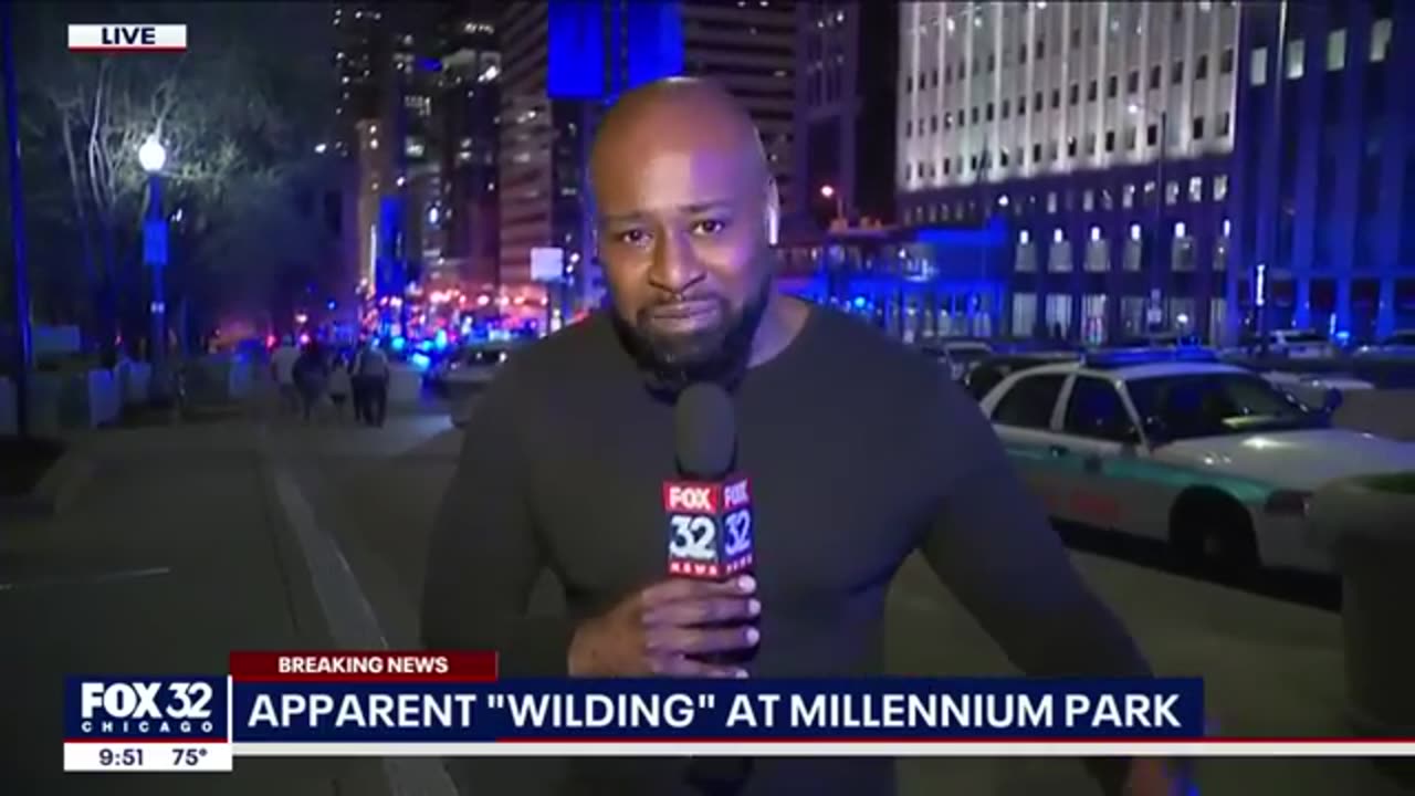 Hundreds of teenagers flood into downtown Chicago, smashing car windows, prompting police response
