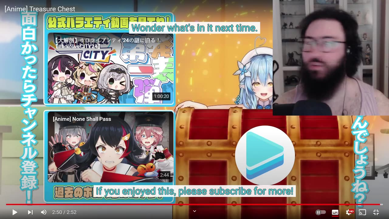 Hololive Reaction Treasure Chest (Holo no Graffiti) Lamy, AZKi, Kanata, Towa, Nene