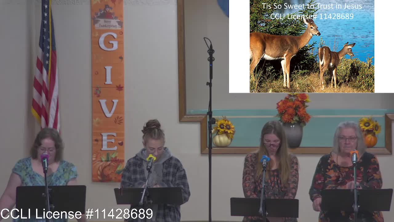 Moose Creek Baptist Church Sing “Tis so Sweet to Trust in Jesus” During Service 10-30-2022