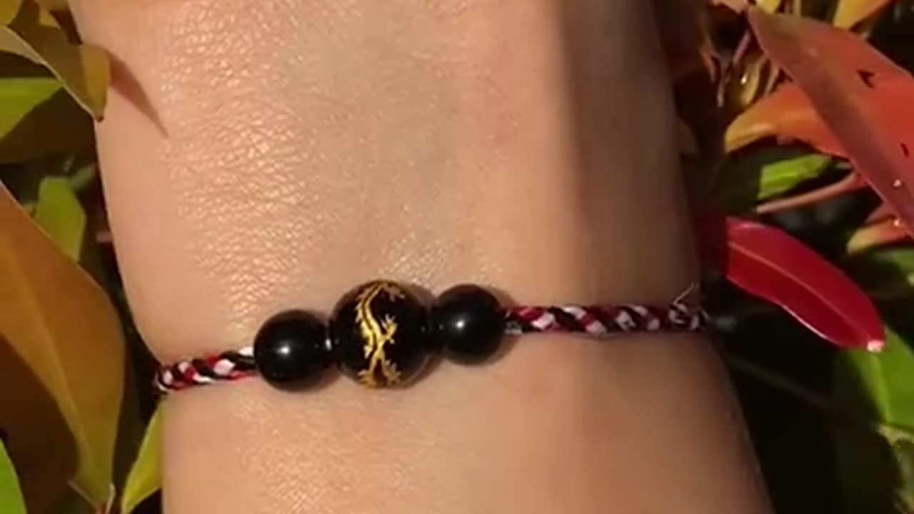 Authentic Balinese Hand-Carved Tridatu Mantra Tibet Bracelet with Genuine Onyx Stone - Unique Gift