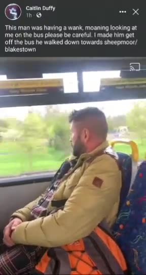 Migrant masturbating at a woman on the 39 bus in Blanchardstown, Dublin.