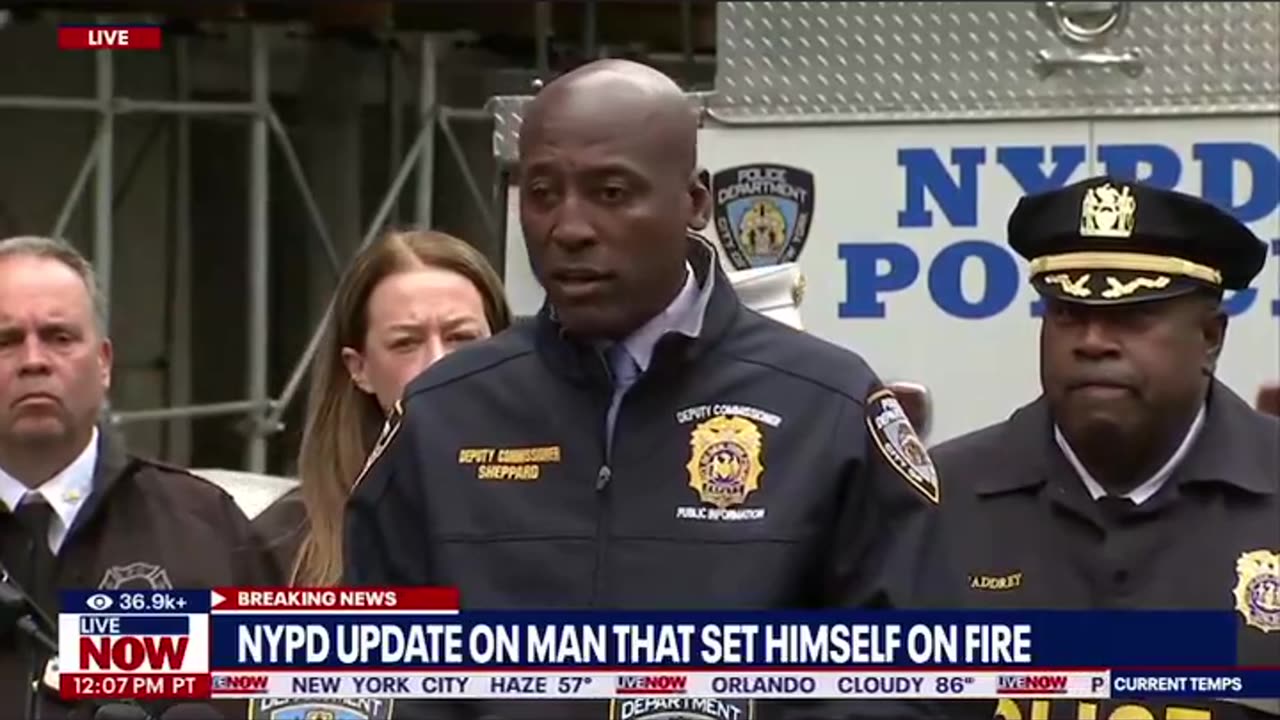 Police update on man who burned himself today