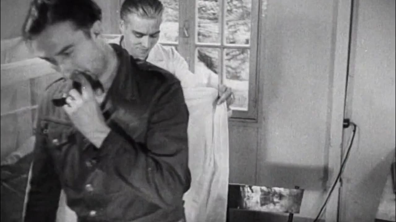 U-Boat crew getting shaves and haircuts