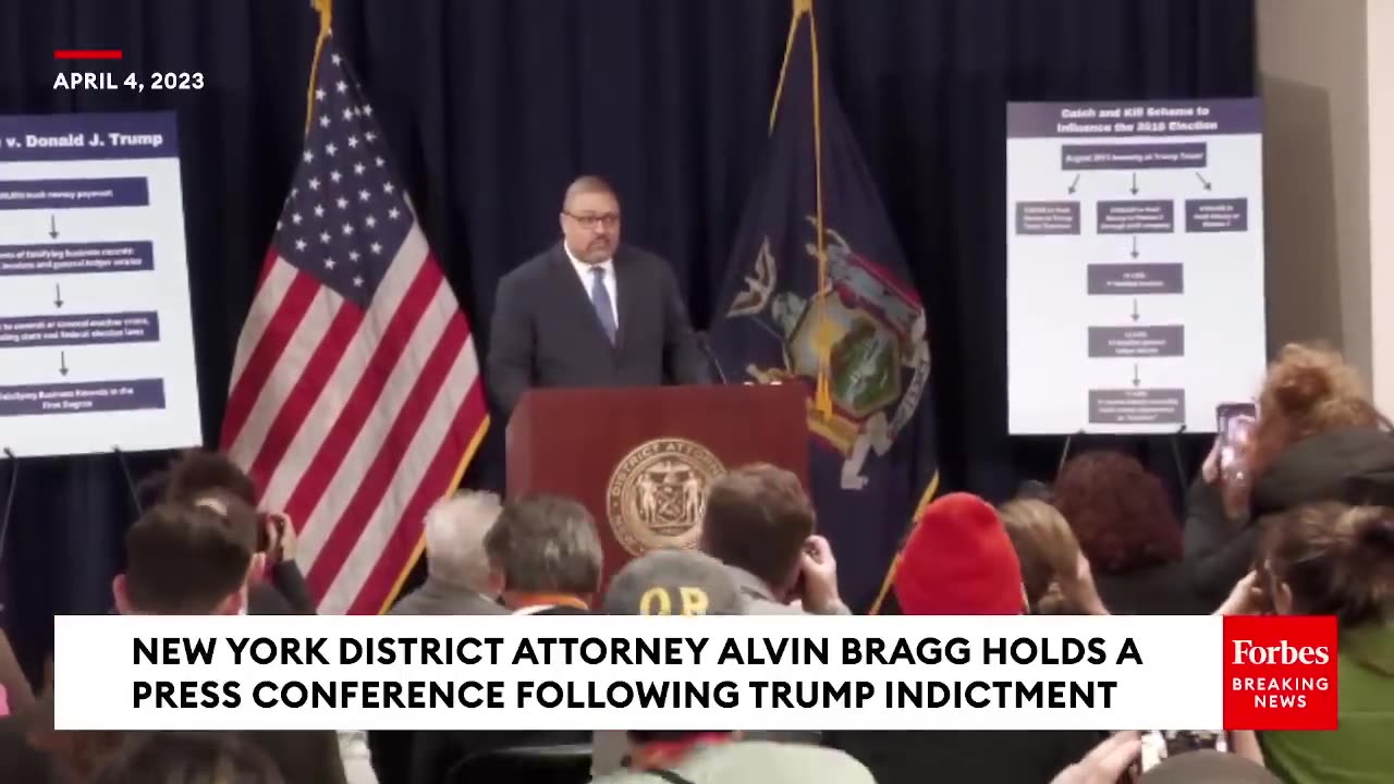 BREAKING- Manhattan D.A. Alvin Bragg Details the 34 Felony Counts Against Trump After Arraignment