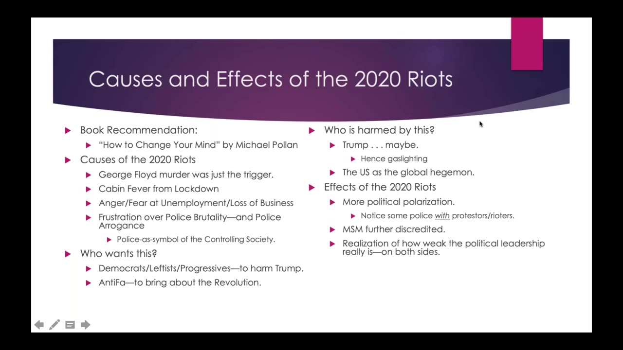 Weekly Webinar #10 - Causes and Effects of the 2020 Riots