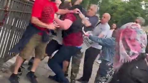 Turning point lot getting attacked by the far left today at a Marxist event.