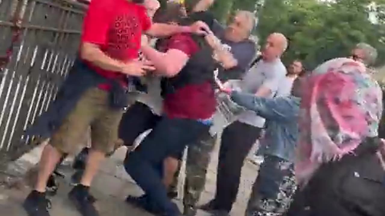 Turning point lot getting attacked by the far left today at a Marxist event.