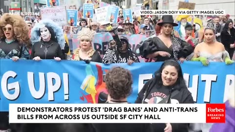 Demonstrators Protest 'Drag Bans' & Anti-Trans Bills From Across US Outside San Francisco City Hall