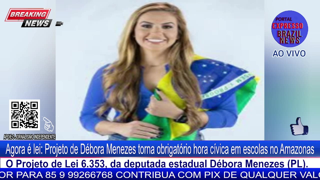 Agora é lei: Projeto de Débora Menezes torna obrigatório hora cívica em escolas no Amazonas.