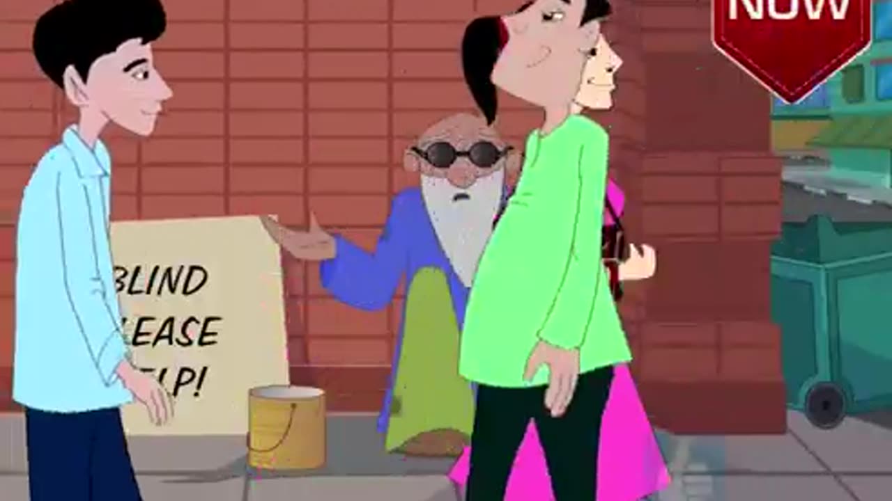 The blind man and advertising ( moral story for kids)