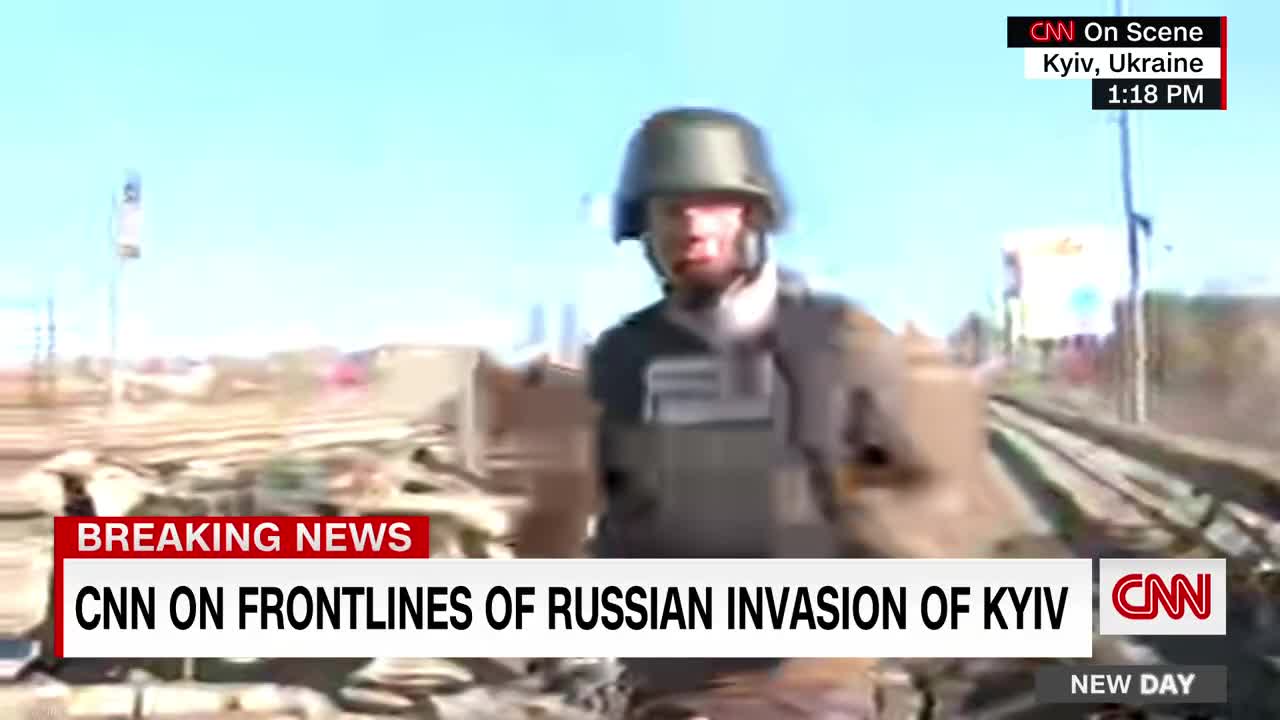 CNN is on the scene. Just casually walking over grenades.