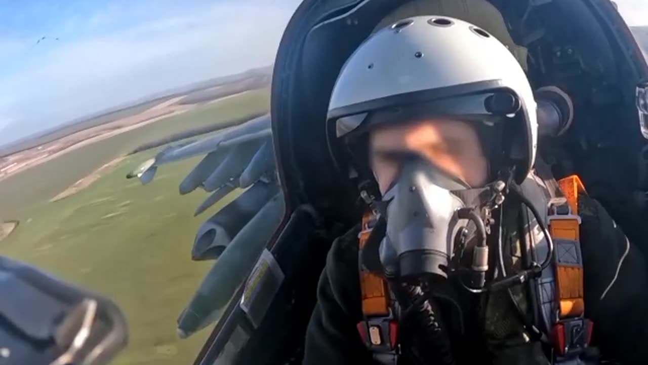 The Russian crews carried out missile air strikes before manoeuvring to release flare