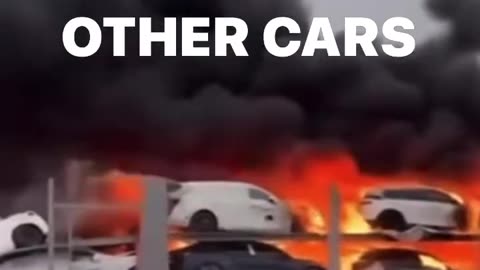 Electric Car Catches Fire, Torches Other Cars