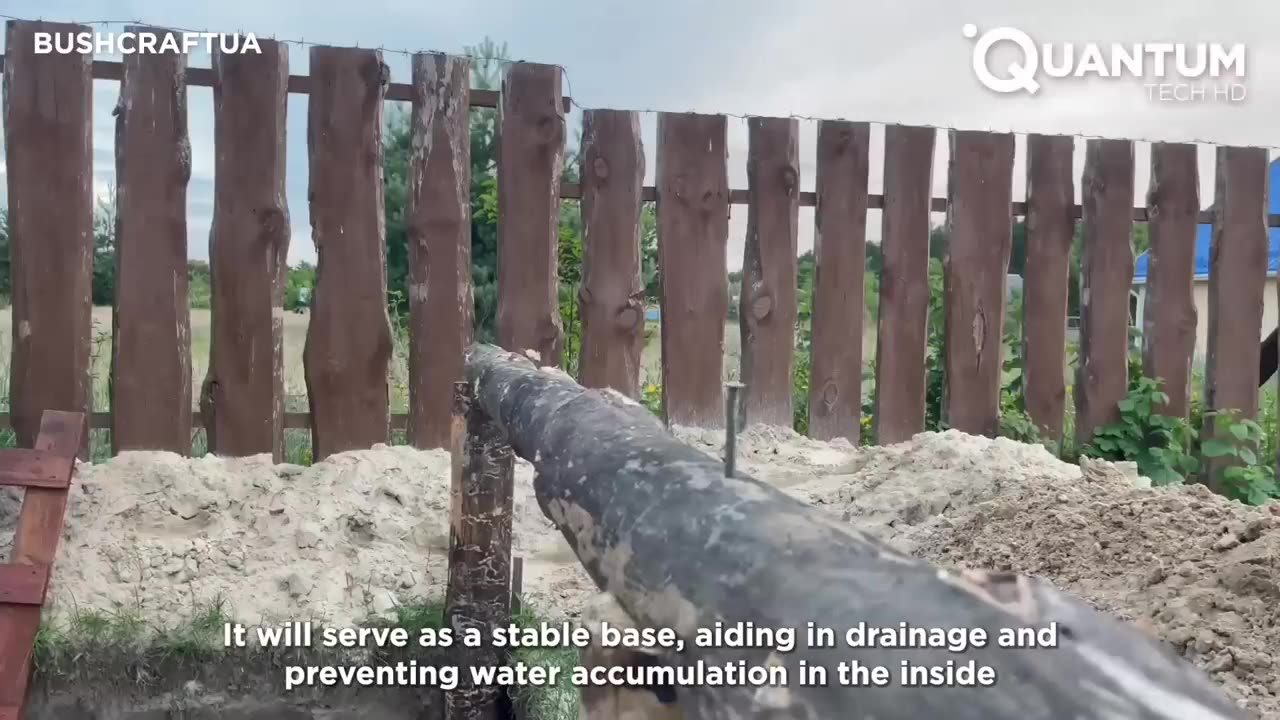 Man Builds 2-Room Log CABIN Underground