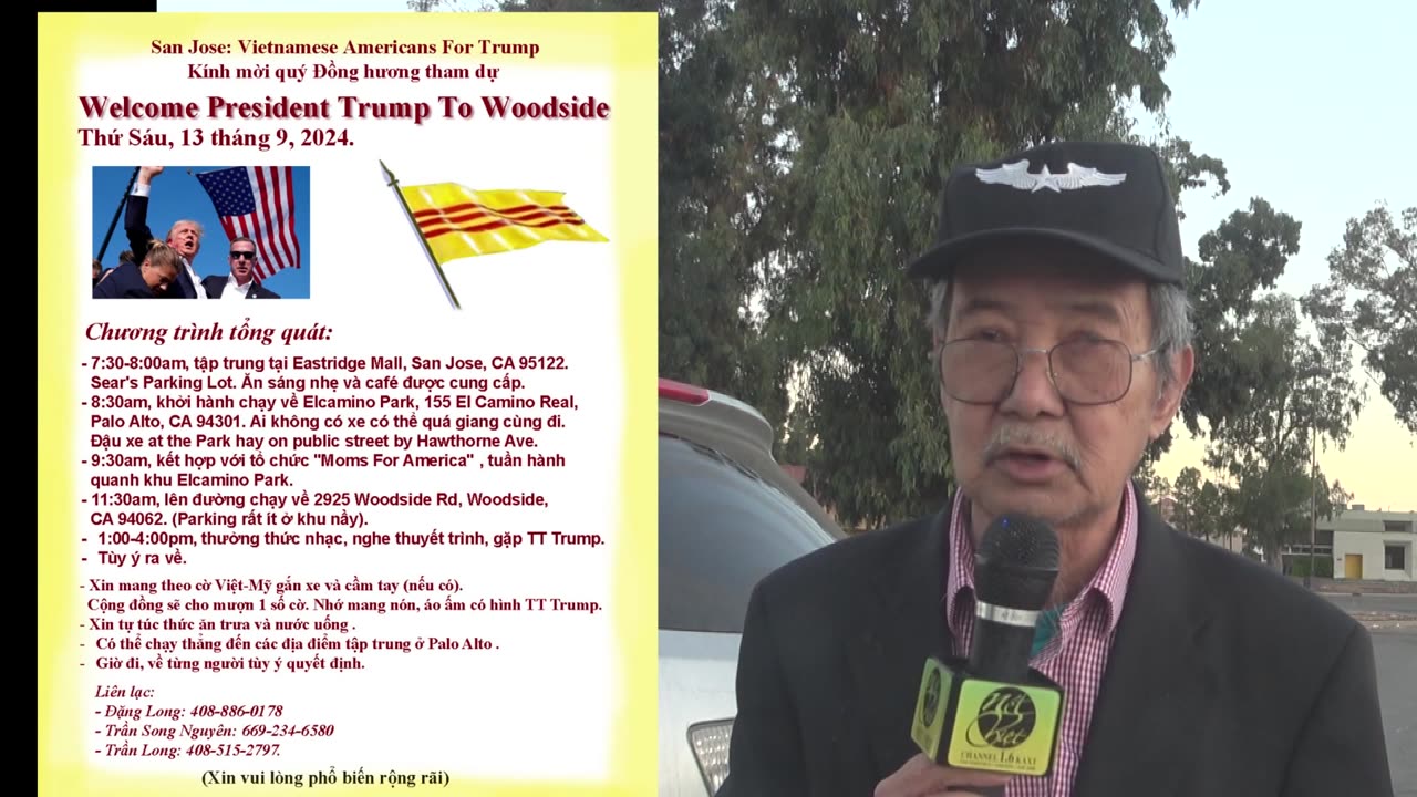 Vietnames for Trump SJ Hưởng Ứng Tuần Hành Với Moms America khi Trump Đến Woodside