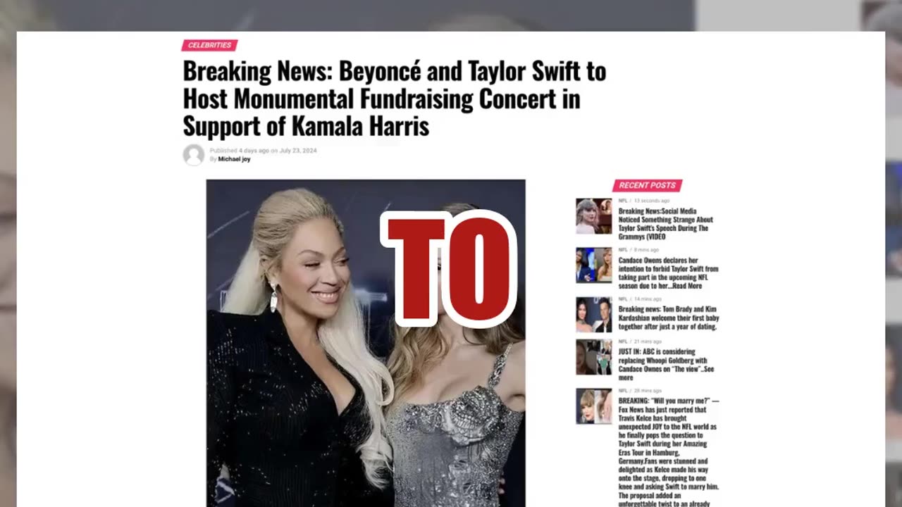 Fact Check: Taylor Swift Did NOT Announce Fundraising Concert With Beyonce To Support Kamala Harris