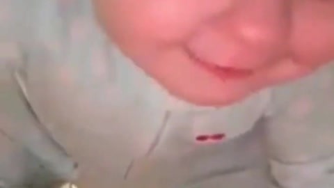 cute baby video himself