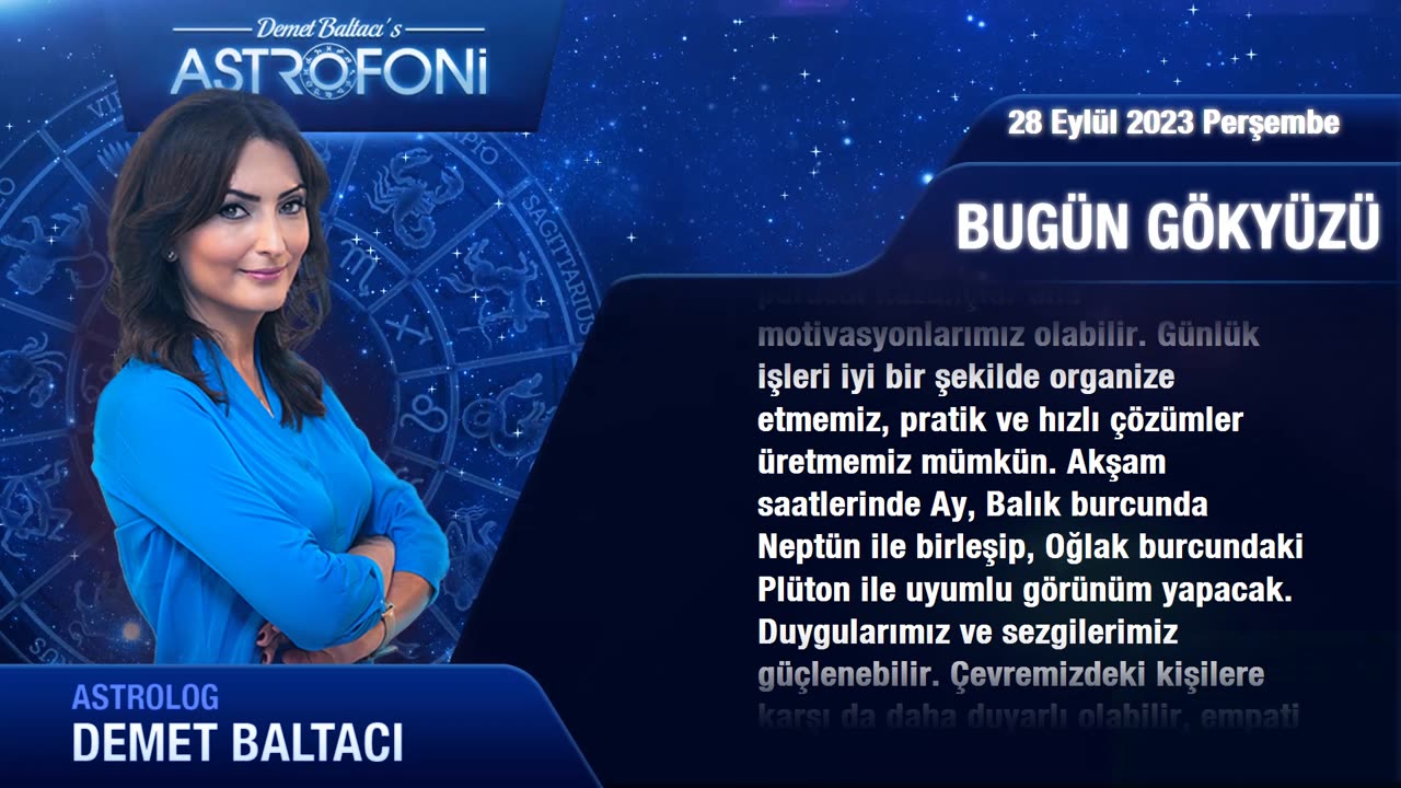 Bugün 28 Eylül 2023, perşembe, günlük burç yorumu, Astrolog Demet Baltacı astroloji burçlar haber