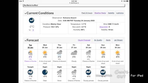 Kelowna Weather January 24 2023