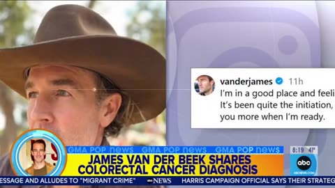 James Van Der Beek reveals he has been diagnosed with colorectal cancer