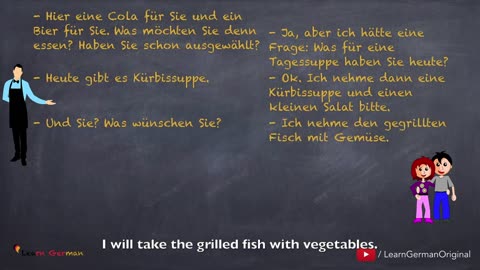 Speaking | Ordering in a restaurant | im Restaurant bestellen | Dialoge im Alltag | Learn German