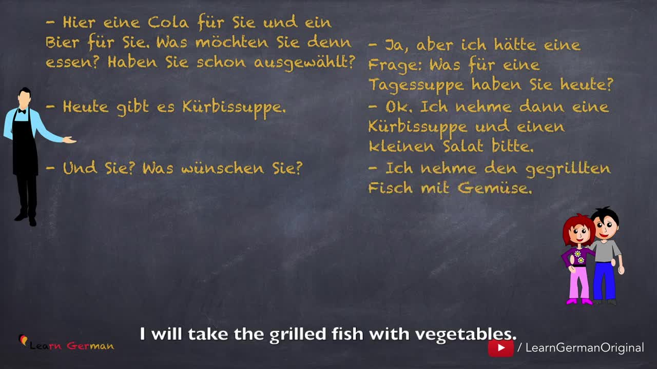 Speaking | Ordering in a restaurant | im Restaurant bestellen | Dialoge im Alltag | Learn German