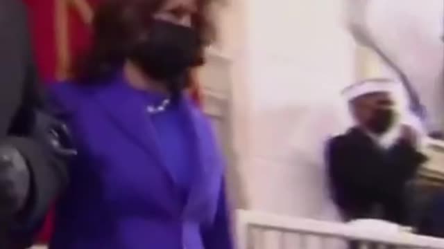 Kamala Harris arrives to be sworn in as the first female vice president