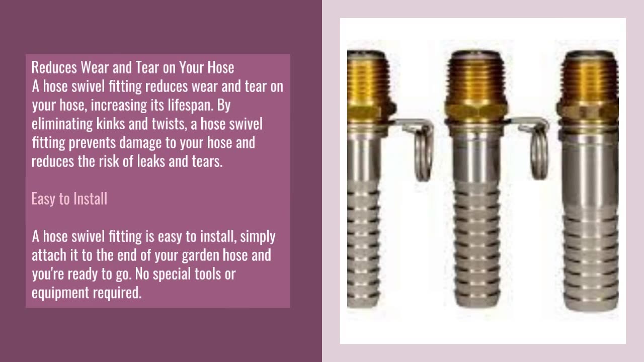 Say Goodbye to Hose Hassles: Invest in a Hose Swivel Fitting Today