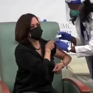 Kamala Harris takes a fake jab!